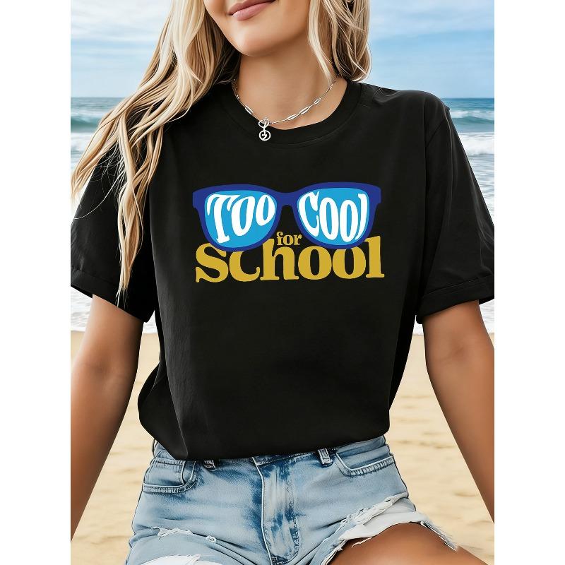 

Playful and Stylish Campus Fashion Outfit TOO COOL for, Featuring A Printed Design for Plus-Size Women. S чёрный