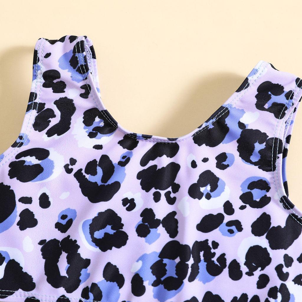Leopard Print Butterfly Swimsuit Set for Girls