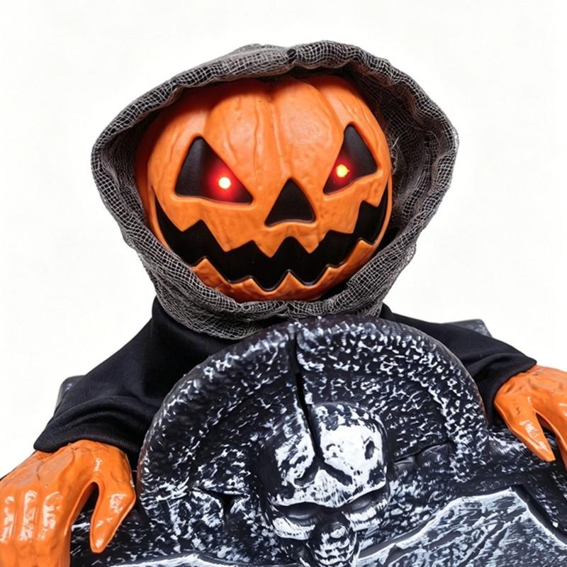 Animated Glowing Talking Tombstone With Automatic Lift Function For Halloween Decoration Party Supplies