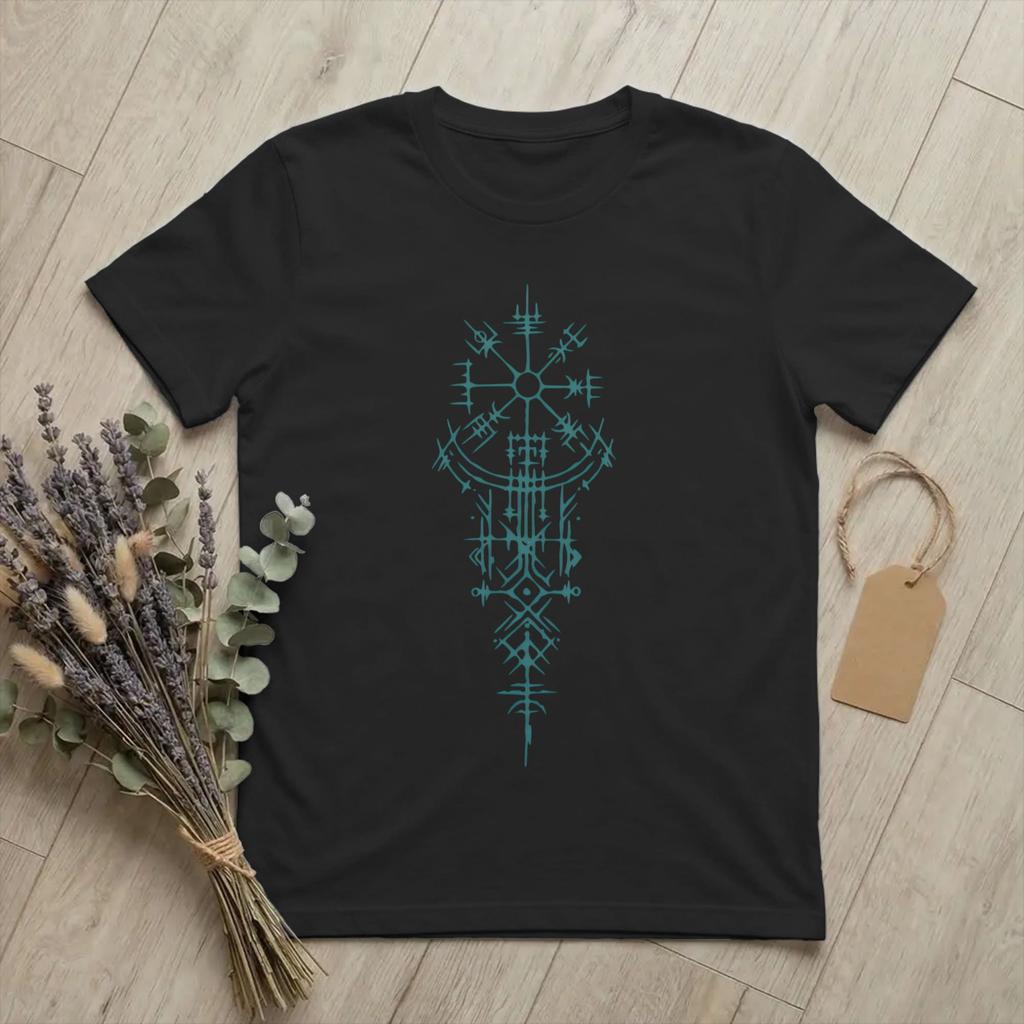 Unisexs TShirts Nordic Vikings Symbol Mythology Valknut Funny Cotton Tee Shirt Short Sleeve Vegvisir T Shirt Crew Neck Gift Idea