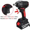 AC 110-240V 520NM 1/2 Inches Max, Brushless Impact Wrench 288VF  Li-ion Electric Wrench with 2 Batteries for Battery