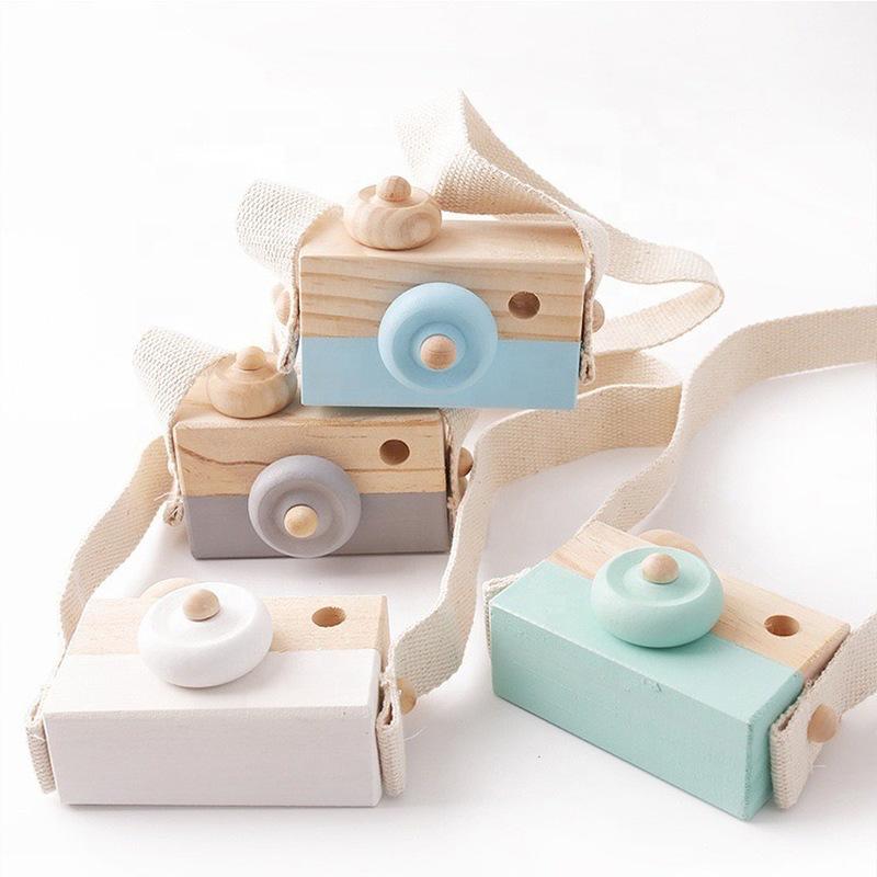 Building Blocks 1 Piece Wooden Baby Toys Fashion Camera Wooden Pendants Montessori Kids Toys Wooden DIY Gifts Nursing Gifts Baby Building Blocks