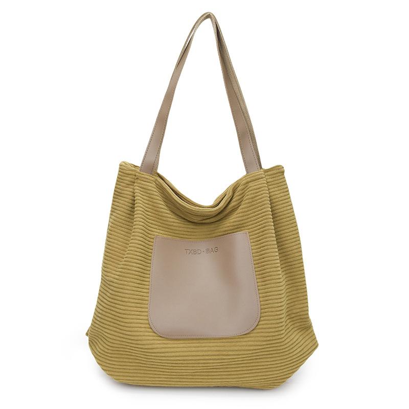 

Women Corduroy Shoulder Bag Stylish Spacious Texture Handle Bag Work Commute Daily Comfortable and Versatile Bags for Travel жовтий