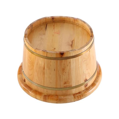 Holzfußbad-Eimer, Hinoki-Holz-Fußbadewanne, Dicker Fußbad-Eimer, Einfach zu bedienen, für den Heimgebrauch (26cm Hoch x 36cm Durchmesser)