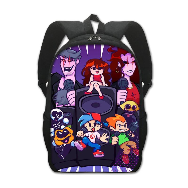 Stylish Friday Night Funkin Backpack For Cartoon Game Fans With Adjustable Straps