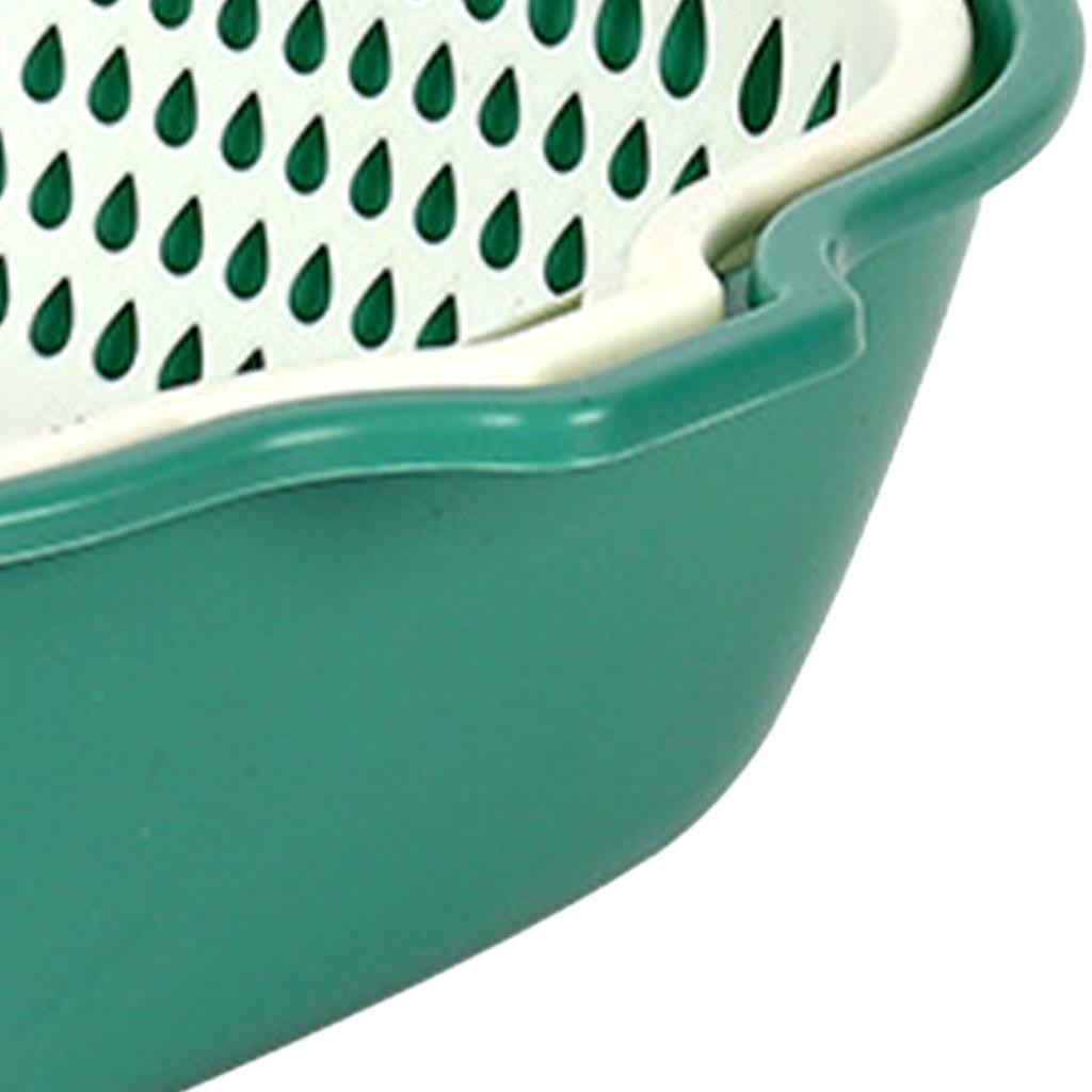 Küche Sieb Schüssel Doppel Schicht Gemüse Waschen Korb Verdicken Kunststoff Ablauf Becken Küche