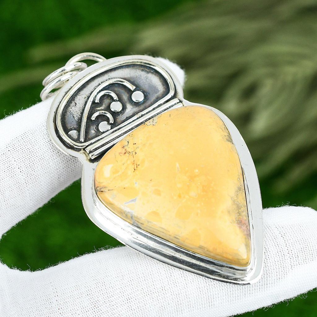 Sisters Day Deal Maligano Jasper Gemstone Wedding Pendant 925 Sterling Silver