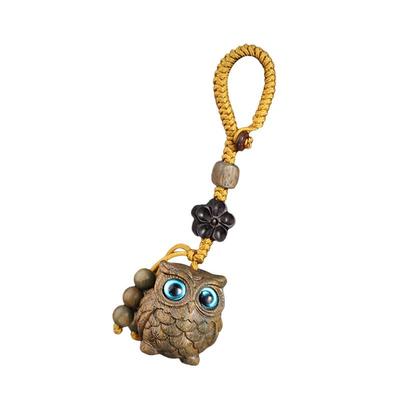 Owl Wooden Keychain Portable Fashionable Phone Charm Delicate Owl Decor Purse Pendant For Family Friends Colleagues