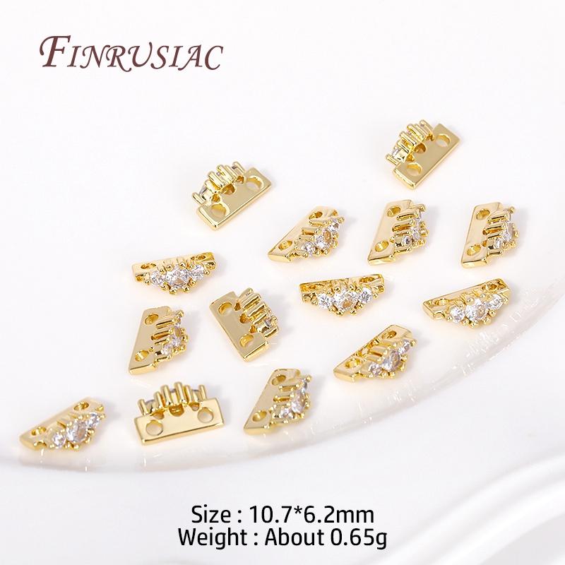 18K Gold Plated Multi-designs Zircon Flower Spacer Bars 2/3 Holes Separators for Strand Beads Jewelry Making Accessories