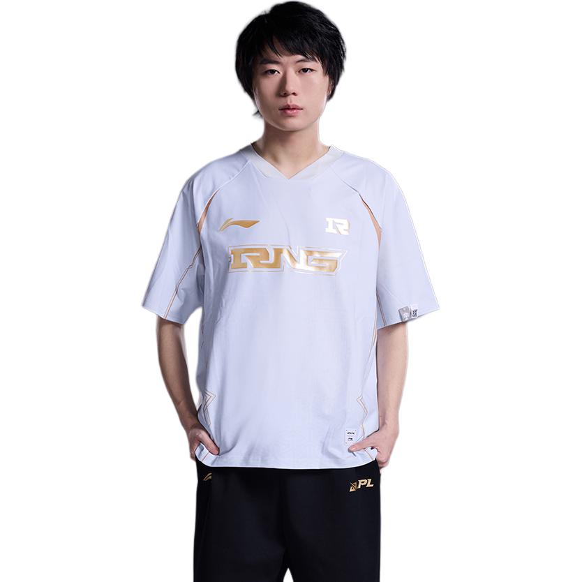 Li Ning E-Sports Series Potlač loga Voľný strih Krátke rukávy Unisex Vrchné diely Illusion-Blue ATSU709-1