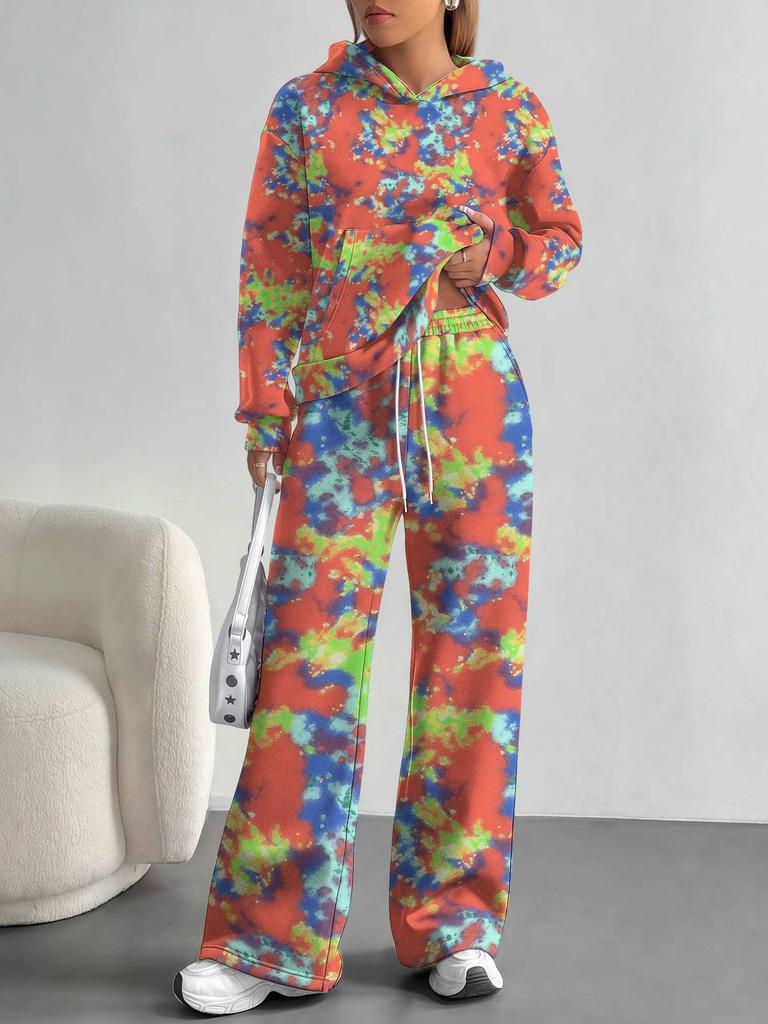 Vertigo European And American Autumn And Winter Casual Long-Sleeved Suit Women'S Hooded Sweater Trousers Two-Piece Set