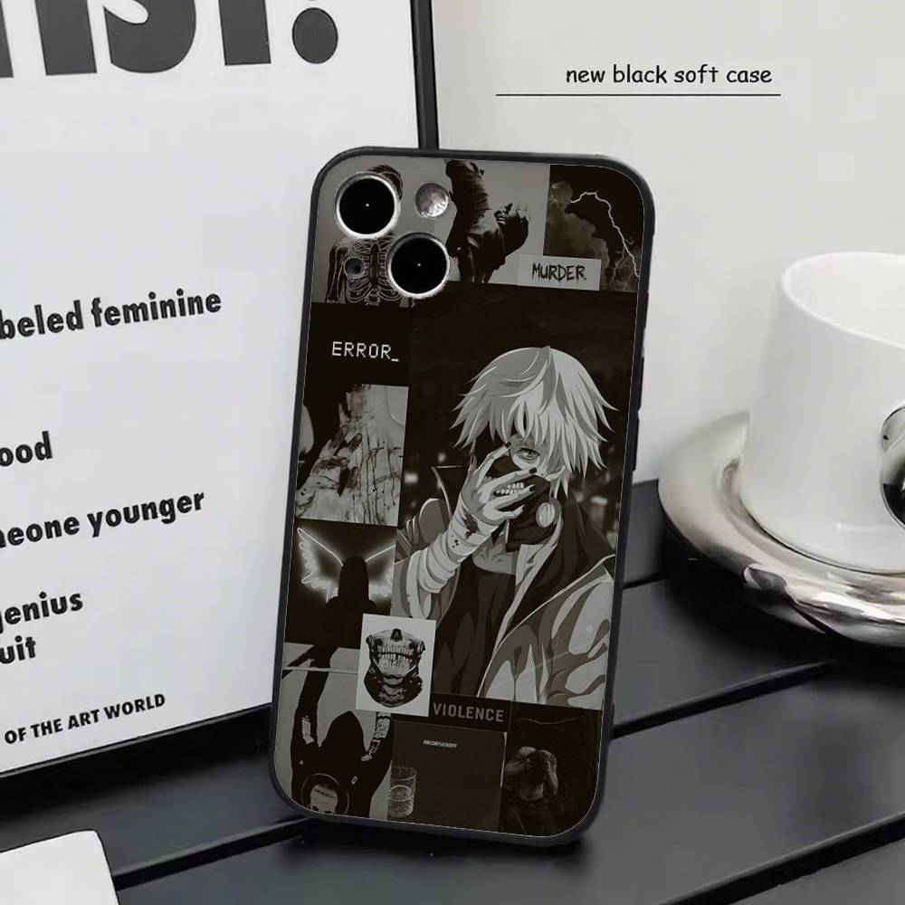 Tokyo Ghoul For iPhone 17 air 16 15 14 13 12 11 Pro Black Soft Cover Phone Case