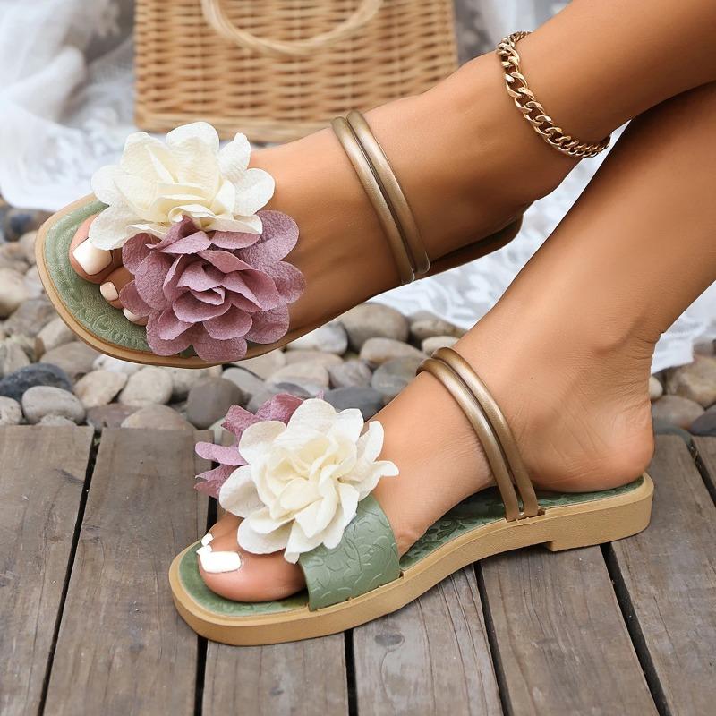 Fashion Summer Sandals for Women, Fashionable Fairy Style, Flat Bottom, Open Toe, Genuine Leather, Non-slip, Women's Shoes