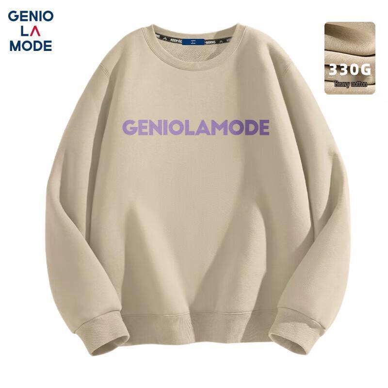 GENIOLAMODE Men's Letter Logo Crewneck Sweatshirt