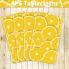 4 Pack Lemon Tablecloth Lemons Summer Party Tablecover Rectangle Table Cover 51 x 86 " Yellow Lemonade Disposable for Lemon Theme Birthday Party
