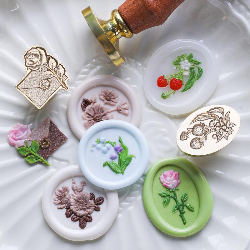 Embossed Plants Flowers Lacquer Seals and Seals Are for Stamps Wedding Invitations Gift Packaging and Decoration