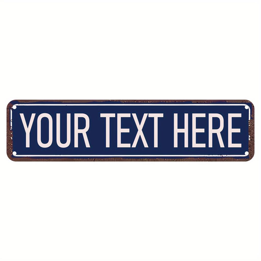 Personalized Custom Street Sign 4x16 Inch Custom Text Metal Plaque Indoor Outdoor Home Wall Art Decor