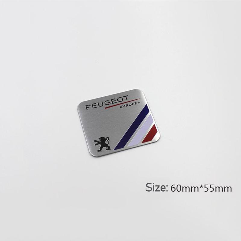 Car Stickers 3D Aluminum Auto Logos Stickers For Peugeot 206 3008 208 308 307 2008 207 107 5008 4008 Car Body Decoration Paster