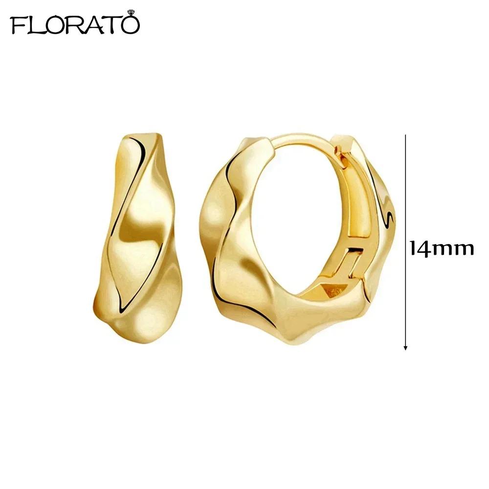 925 Silver Ear Needle Simple 10/15/25mm Hoop Earrings for Women Round Dangle Gold Earrings Fashion Korean Jewelry