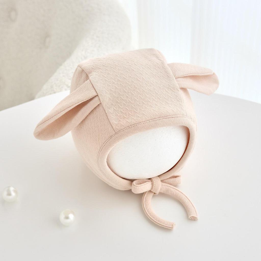 Jingqi Cute Newborn Ear Protection Tie-On Hat for Autumn and Winter.