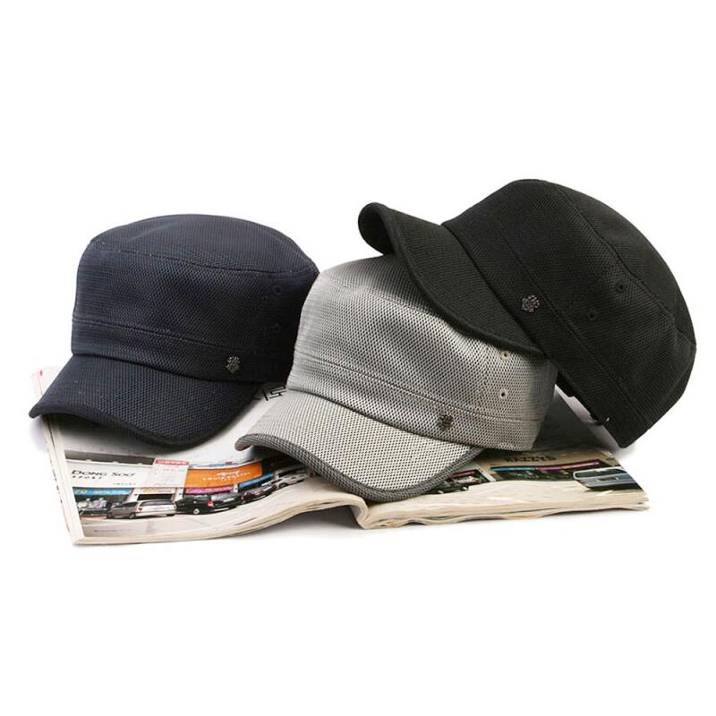 Big size piping simple military cap black