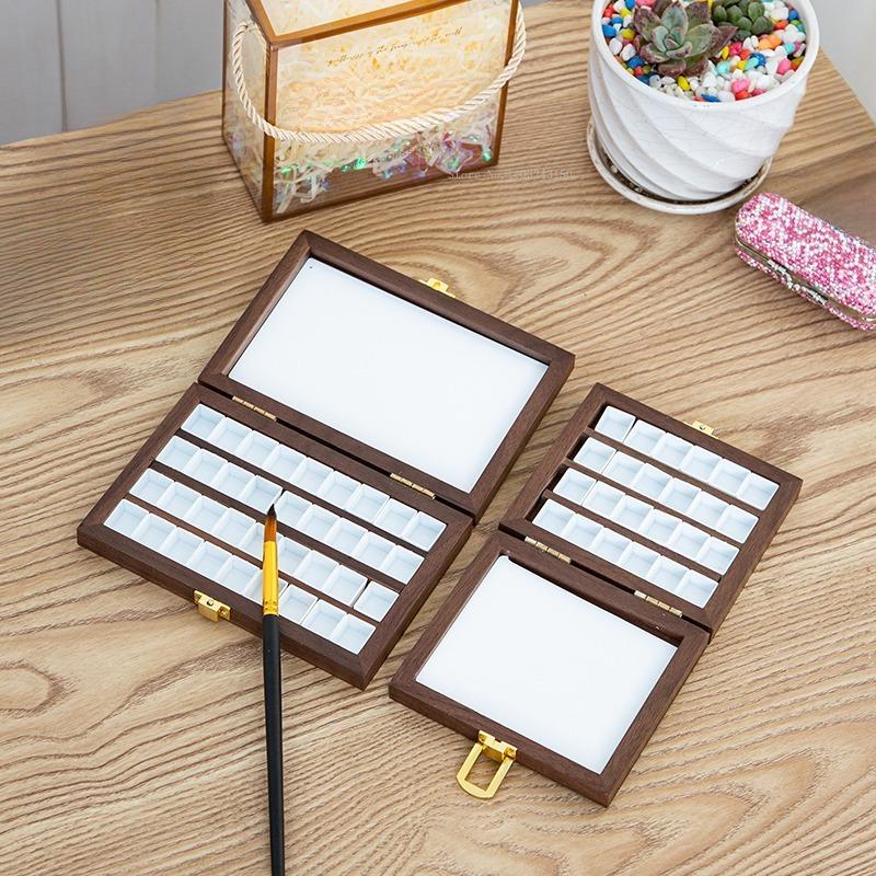 24/36 Grid Watercolor Paint Box Empty Box Palette Cases Students Outdoor Sketching Watercolor Packaging Painting Art Supplies