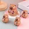 Funny Cute Capybara Clockwork Walking Toy Cartoon Animal Capybara One Big Three Small Magnetic Suction Sliding Car Creative Gift