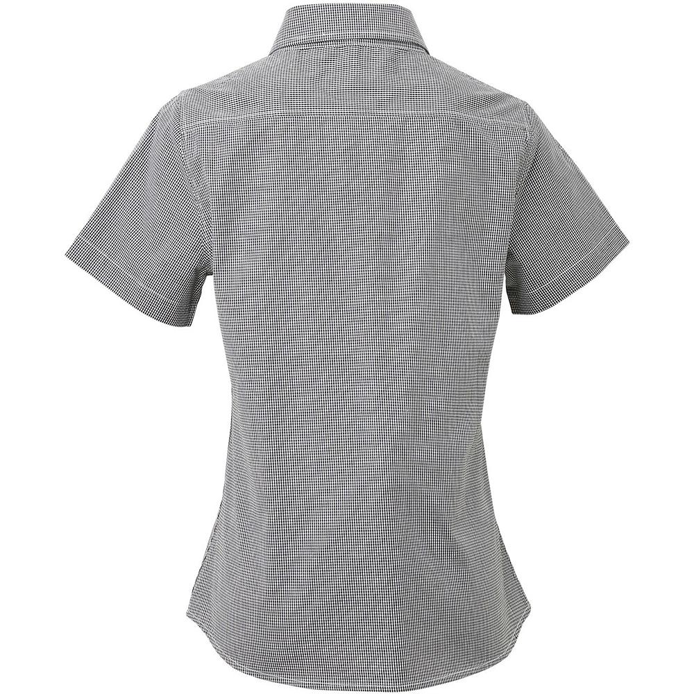 Premier Womens/Ladies Microcheck Short Sleeve Cotton Shirt