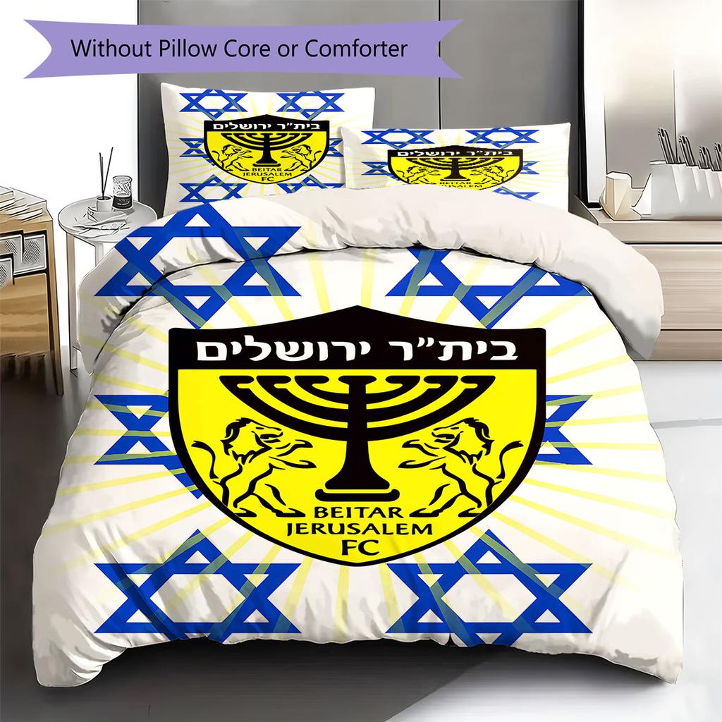 Beitar Jerusalem Pattern Bedding,Quilt Set Quilt Cover Pillowcase Home Birthday Gift(1 * Duvet Cover + 2 * Pillowcase, Without Core)