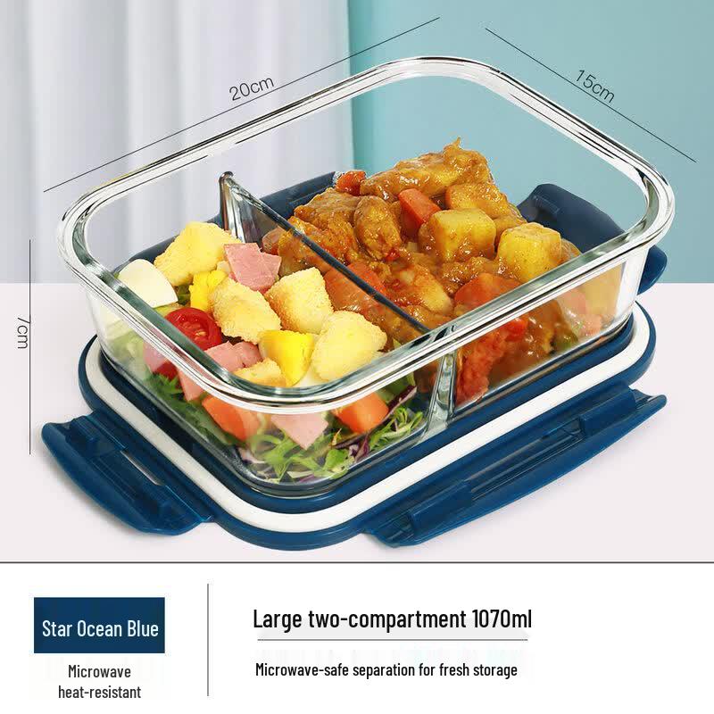 Qiwei Partitioned Glass Microwave Lunch Box
