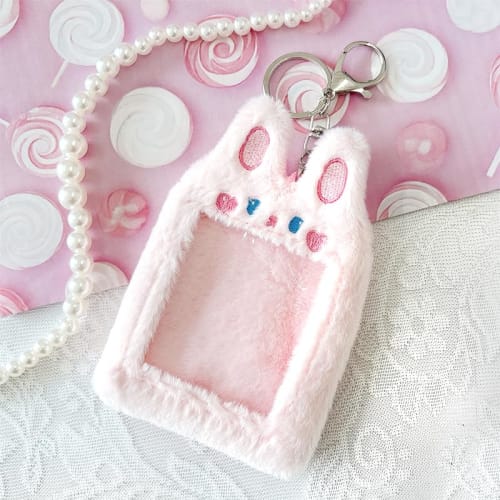 G-Trigger Animal-Shaped Trading Card Case, Anime Card Case, Collectible Book, Trading Card Holder, Korean Merchandise, Pink, Fluffy Rabbit