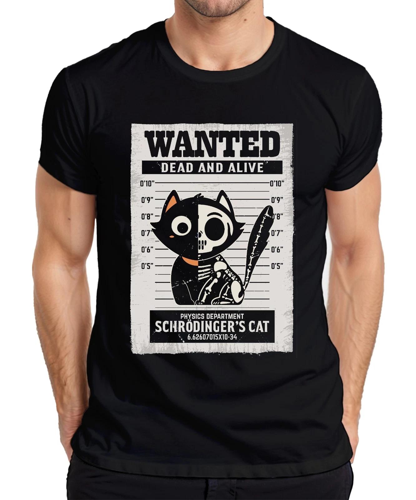 Wanted Dead Alive Schrödingers Katze lustige Physik Geschenkidee Herren T-Shirt XL