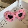 Weihnachts-Barbie Sonnenbrille und Haarbänder für Damen Neue pinke Hot-Girl-Outfits Trendige Plüsch-Nashornbrillen Weihnachten