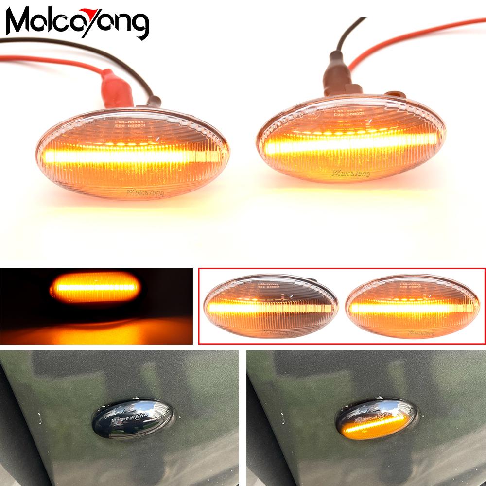 2pcs LED Turn Signal Side Marker Lights Blinker Lamp For Peugeot 307 206 407 107 607 Citroen C1 C2 C3 C5 C-Elysee SpacetourerTurn Signal 2
