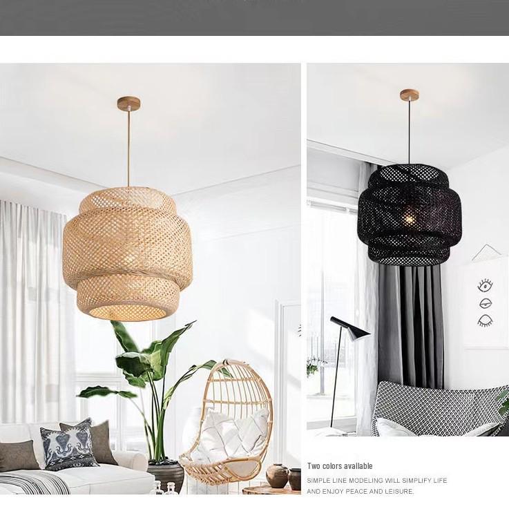 Handgefertigte Bambus-Geflecht-Pendelleuchte - Chinesischer Stil für Restaurants, Schlafzimmer, Gästehäuser & Teestuben.