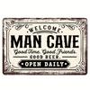 Vintage Male-Centric Man Cave Metal Sign, "Welcome Good Time" Retro Wall Art, Man Cave Decor Statement Piece