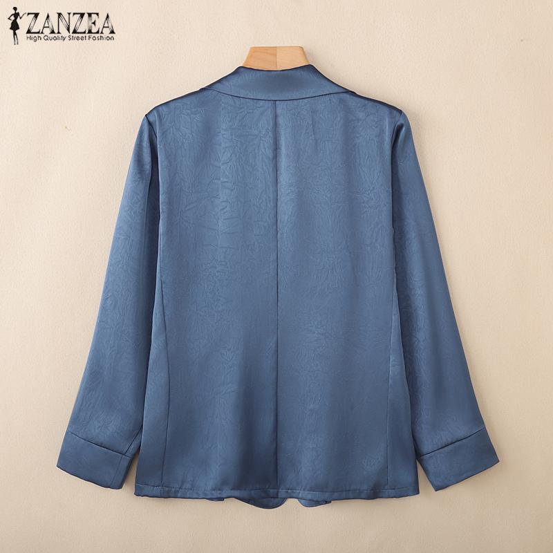 ZANZEA Women Casual Turn Down Collar Loose Thin Cardigan Tops