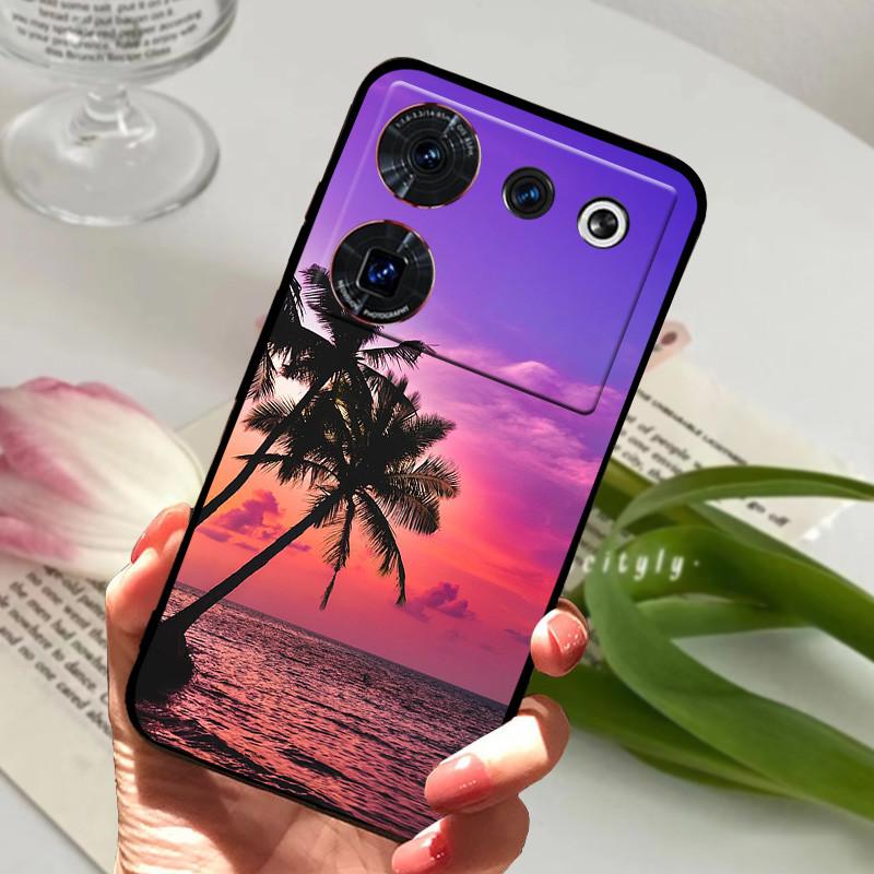 Case For ZTE Nubia Z50 Ultra Case Soft Print Silicone TPU Black Bumper Cover For ZTE Nubia Z60 Ultra Phone Back Coque z50Ultra
