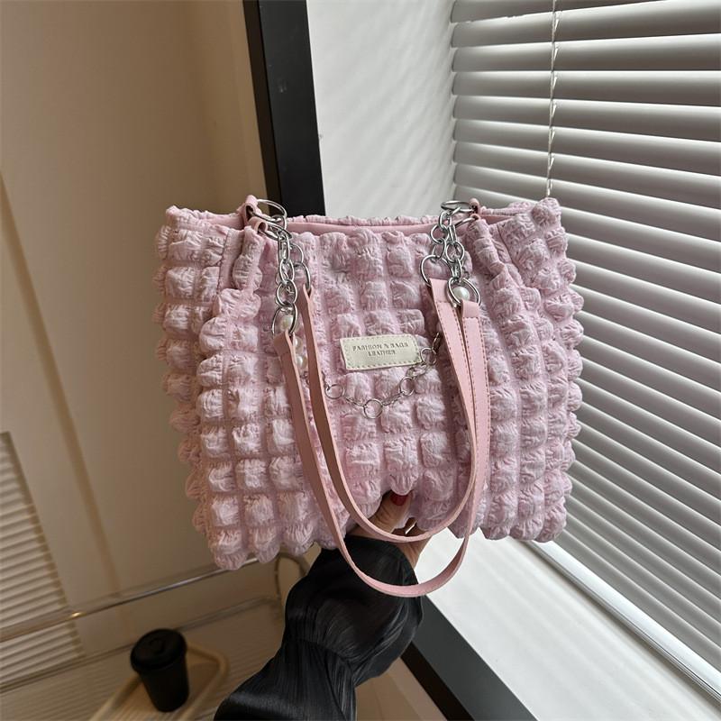 

Fashionable Pu Leather Handbag In Black White Green And Pink For Everyday Use рожевий