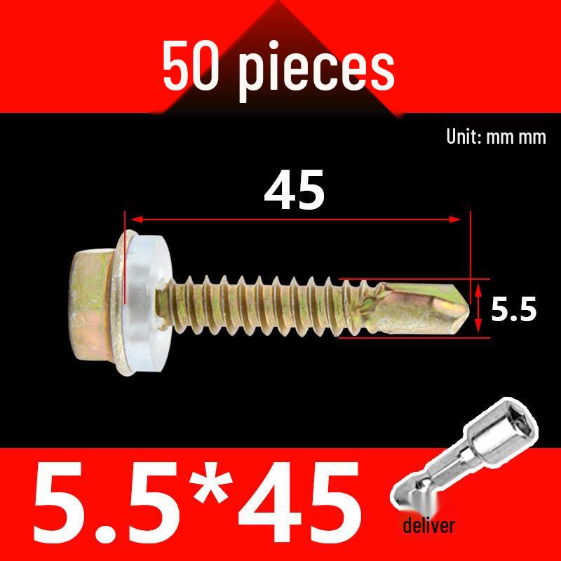KI9S Stainless Steel Self-Drilling Hex Screw for Tile & Iron, M4