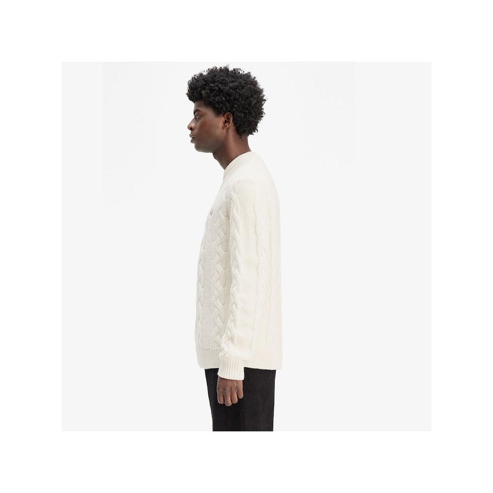 Fred Perry [sharp] Chunky Cable Knit Sweater   Ecru Afpm2438562 560 qzgAfpm2438562 560