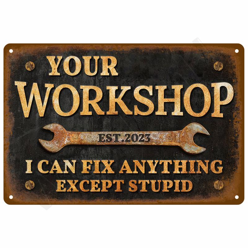 Retro Metal Sign Wall Art Mural Aesthetic Room Home Decor Items Poster Vintage Metal Plate Garage Decoration Tin Sign Plates Bar