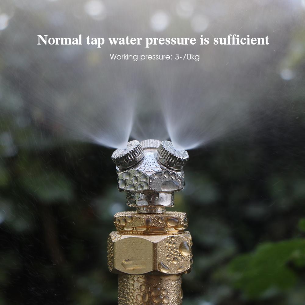 0.1-0.8mm 3-hole Fine Atomizer Misting Nozzle w/ 1/2" 20mm Brass Joint Garden Irrigation Cooling Watering Humidification Sprayer