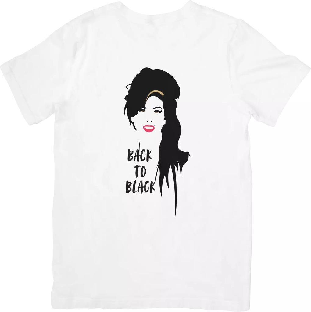 Amy Winehouse Music Unisex Fit for Men & Women Quality Cotton T-Shirt White.