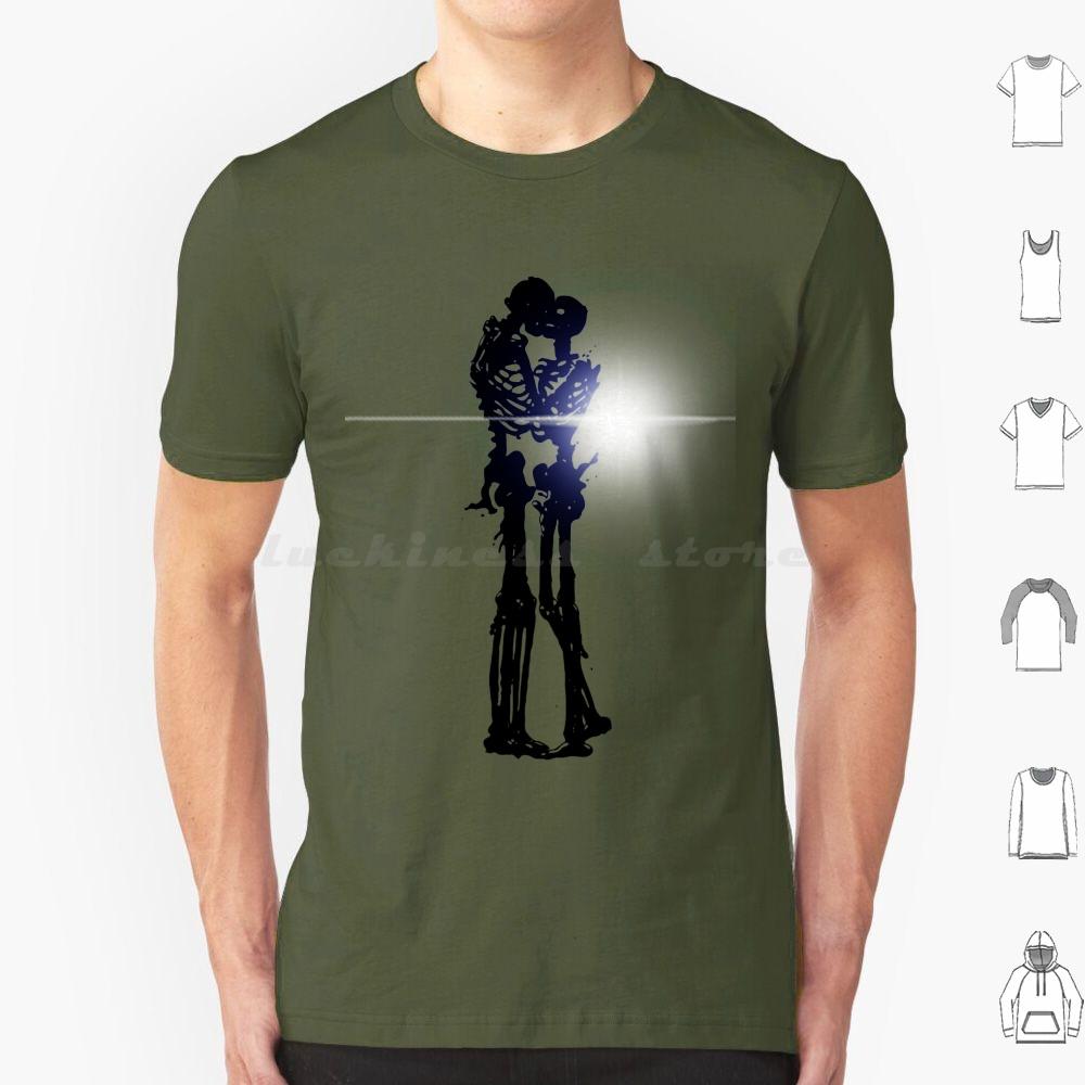 Skeleton Kiss Lens Flare Nuclear Love Skull T Shirt Cotton Men Women DIY Print Skeleton Kiss Kissing Skeletons Nuclear Atomic