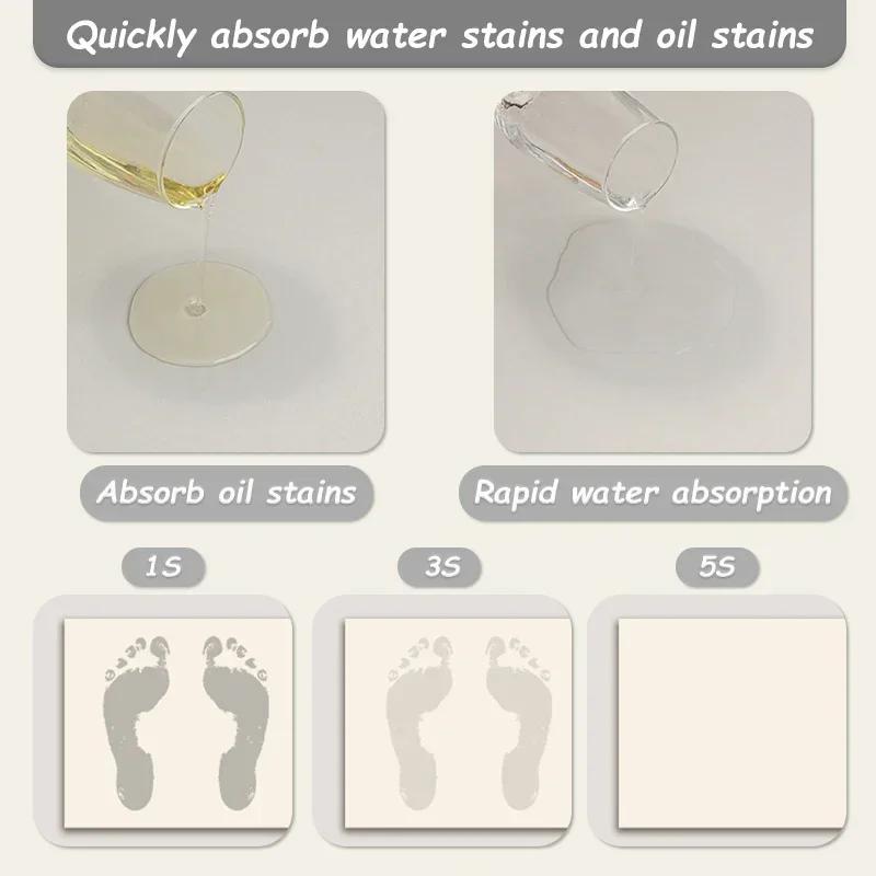 Flower Rug for Kitchen Floor Mat Soft Diatom Mud Non-slip Carpet Absorbent Foot Mats Washable Irregular Fan-shaped Area Rugs
