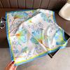 Art commuter style simulation silk printing silk scarf square scarf high-end shawl sunscreen neck small square scarf headscarf scarf