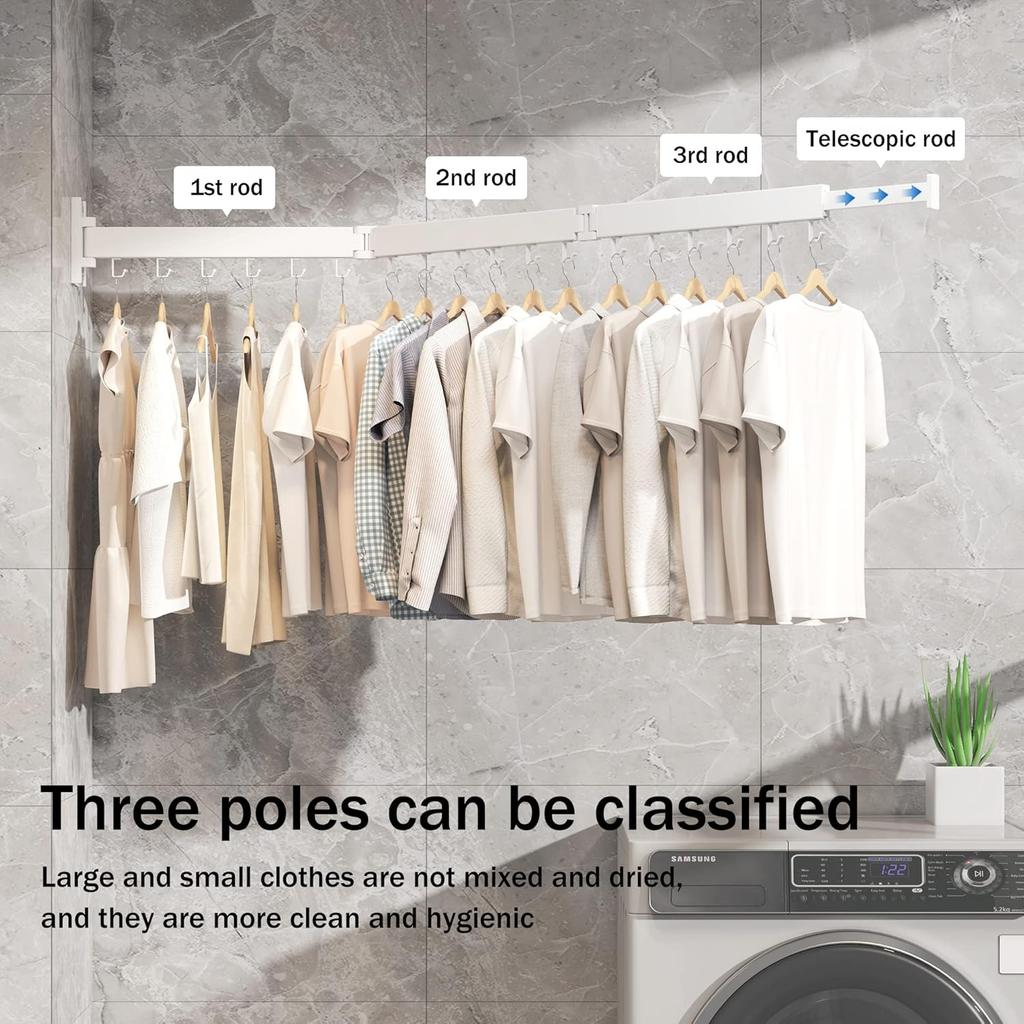 Wäscheständer Wandmontage,Wäscheständer Kleidung,Wäschetrockner Wandmontage,Zusammenklappbare Wäscheständer für