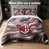 Set Biancheria da Letto AC Milan Design 1 Copripiumino + 2 Federe Morbido Traspirante Biancheria da Letto per la Casa