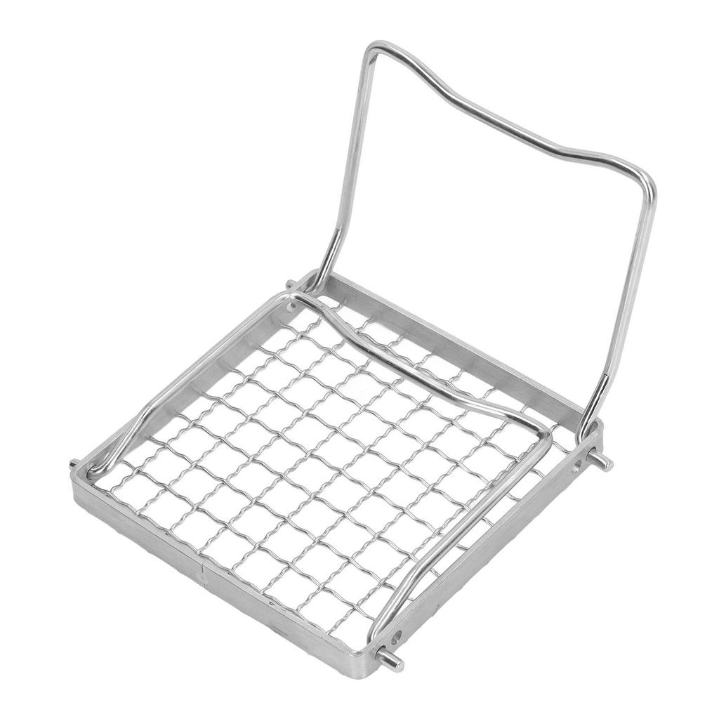 Camp Grill Grate with Foldable Legs 304 Stainless Steel Portable Grid Ultralight Campfire Stand for Hiking Picnic